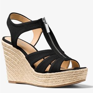 Michael Kors Berkley Canvas Zipper Wedge Platform
Sandals Black